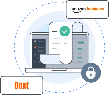 Visuel intégration logicielle entre Dext et Amazon Business