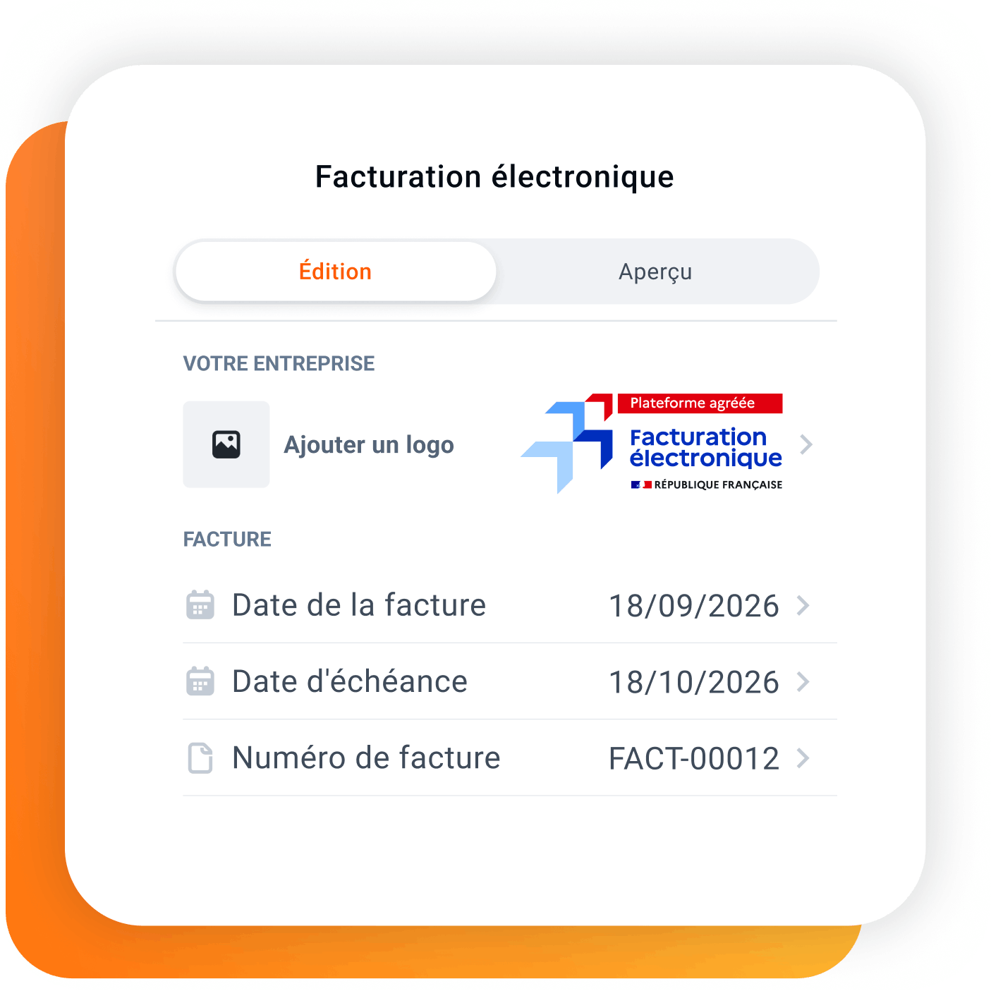 Solution pour la création de factures électroniques