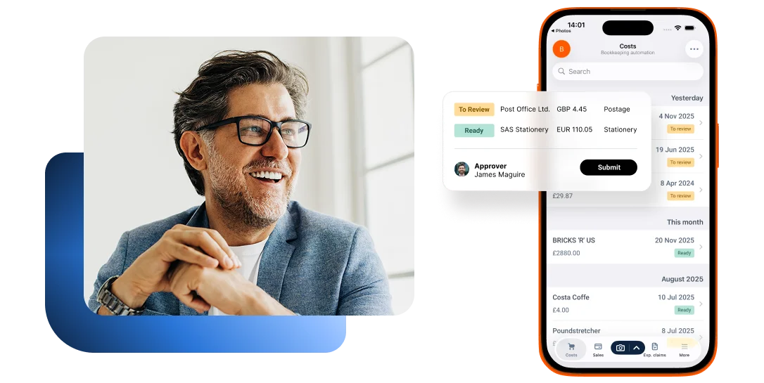 Dext AI assist Home Screen – Ai agent for bookkeeping