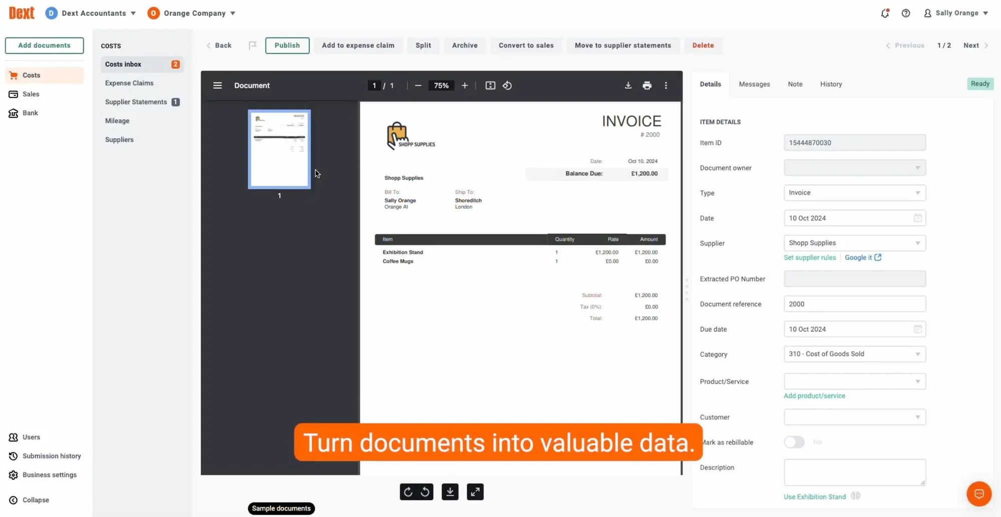 Capture Bookkeeping Data | Dext
